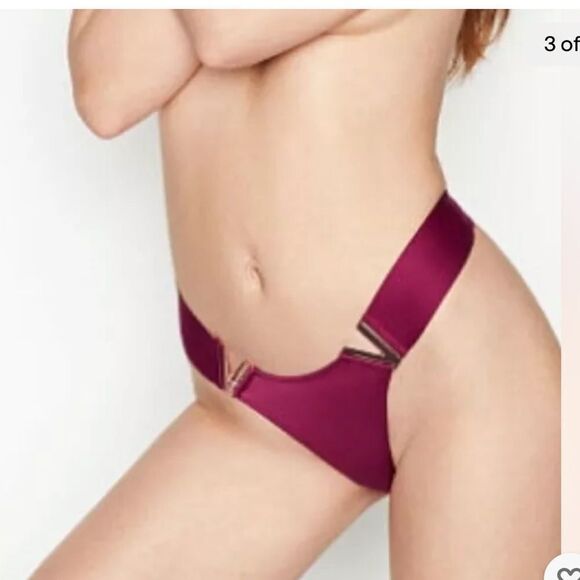 Victoria’s Secret Very Sexy Satiny Bombshell Brazilian Slip metallic V Panty M - Picture 3 of 6